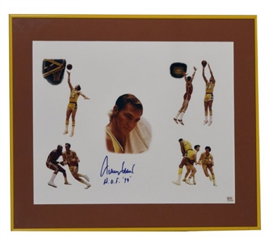 Jerry West signed Lakers 16x20 Photo Collage Framed